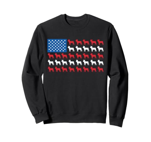 Boston Terrier Bandera Americana Patriótica 4 de Julio Amante de los Perros Sudadera