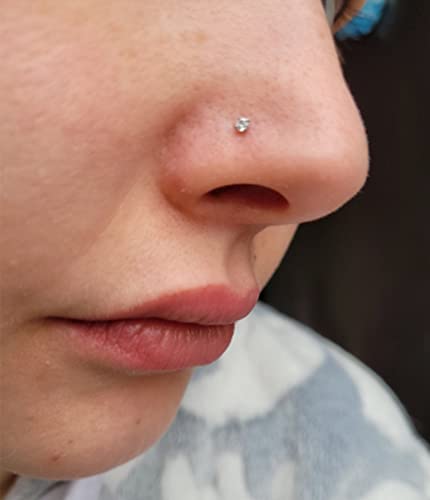 MODRSA Nose Rings Hoops 18g Surgical Steel Piercings Jewelry for Women - Silver 18 Gauge - Thumbnail 7