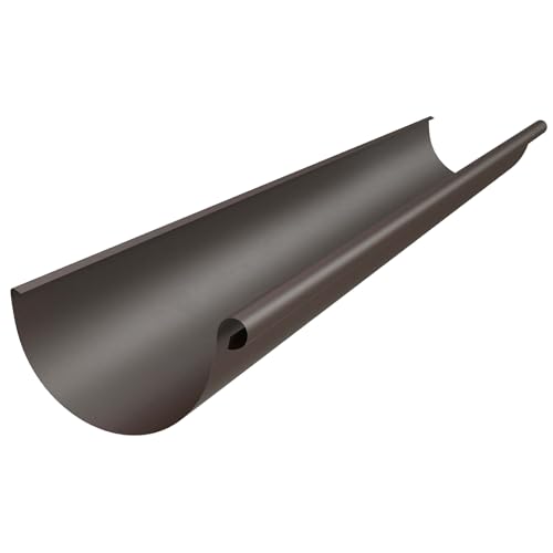 ZAMBELLI Canalón semicircular de zinc, 105mmmm, marrón cobrizo, canalón para lluvia con alta protección contra la corrosión, fácil de instalar, no requiere soldadura