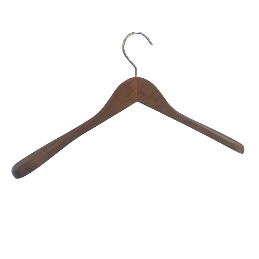 GERSO Set de 25 Perchas de Madera 45 cm – Acabado Antique – Perchas de Madera de Haya Maciza Antideslizantes, Gancho Giratorio 360° – Ideales para Chaquetas, Abrigos y Prendas
