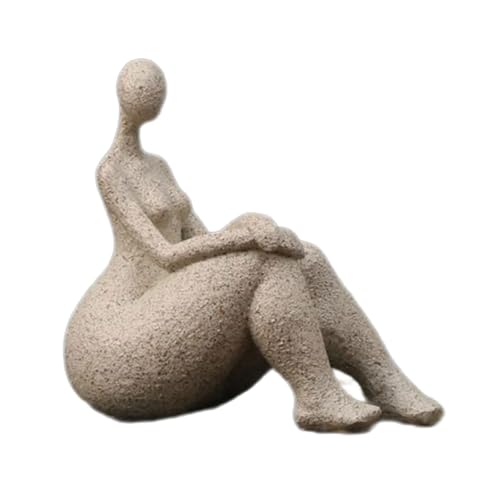 Estatua de mujer abstracta moderna, decoración del hogar, escultura de dama para escultura de mujer de resina de arenisca