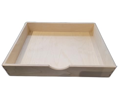 Tiroir simple en bois brut large et personnalisable format A4