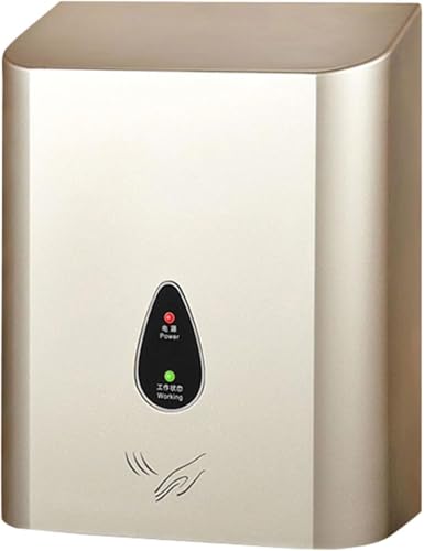 Sèche-mains intelligent avec lumière bleue au design or pour mur