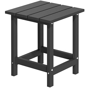 MUCHENGHY Adirondack Outdoor Side Table, 14.7" Patio Side Table Weather Resistant, HDPE Outdoor End Tables for Patio, Black MUCHENGHY Adirondack Outdoor Side Table 147 Patio Side Table Weather Resistant HDPE Outdoor End Tables for Patio Black