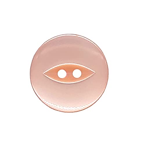 The Bead Shop 20 Pack Round Fish Eye Buttons, Baby Buttons, Sewing, Knitting & Crafts - Peach 11Mm / 18 Lignes