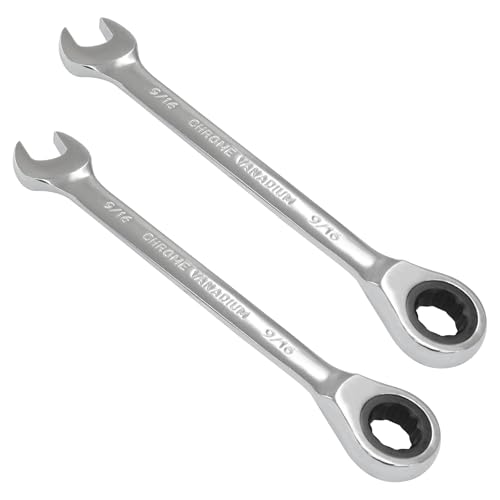 Kyuionty 2 Pcs 9/16 Inch Ratchet Combination Wrench Imperial SAE 72-Tooth