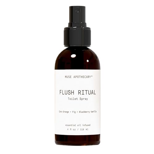 Muse Apothecary Flush Ritual - Aromatic &amp; Refreshing Toilet Spray, Use Before You Go, 4 oz, Infused with Natural Essential Oils - Cara Orange + Fig + Blackberry Vanilla