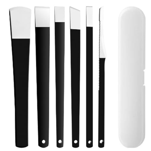 HAMKU Bisturi per Pedicure, Set Pedicure Professionale in Acciaio Inox da 6 Pezzi,Pedicure Attrezzi per Rimuovere l Calli di Pelle Morta, Dura