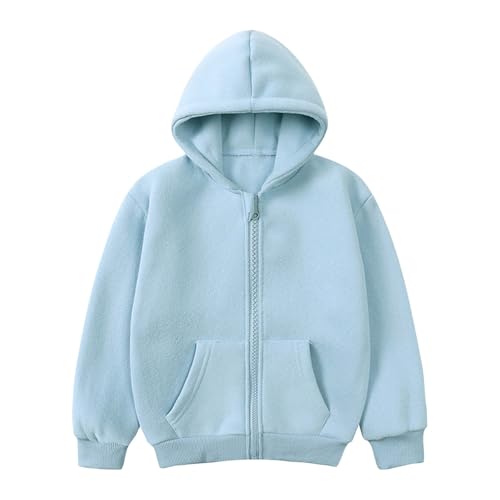 Unisex Boys Girls Hoodie Sweatshirt Full Zip Up Casual Cotton School Uniform Jacket Kids Fleece Outwear with Pockets