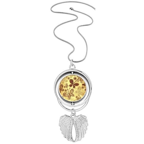 Pendentif ailes d'ange jaune en papier peint pour chambre bébé poétique