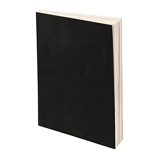 LayFlat Carnet de croquis – 21,6 x 27,9 cm – Carnet de notes vierge noir, 64 feuilles, papier épais 100 g/m², pour dessin, croquis et journal