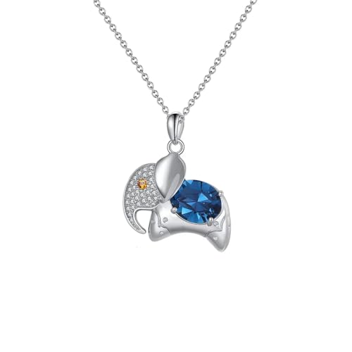 Image of 925 Sterling Silver Cubic Zirconia Animal Crystal Chain Pendant Necklace | Lovely Gift for Women and Girls, Gift for Her