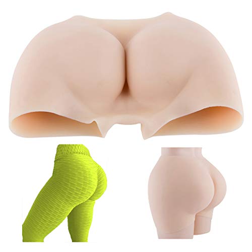 Realistic Silicone Butt lifter Panties Bigger Hips Booty Thigh Pads Hips Enlargement Enhancer Shapewear for Womens Crossdresser Skincolor Size Optional,White complexion,M