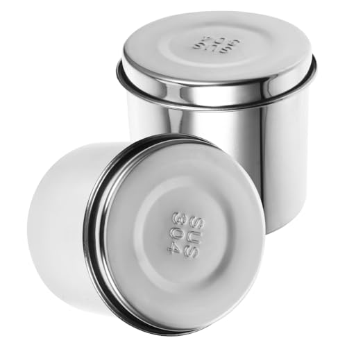PRETYZOOM 304 Stainless Steel Jars Double Lid Design Gauze Jar Holder Iodine Resistance Set of 2