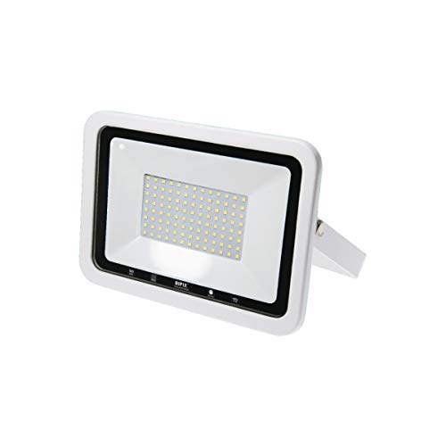 FARO LED ESTERNO 100W RESA 1000W LUCE CALDA 3200K ALTA LUMINOSITA IP66 SLIM.COL.BIANCO