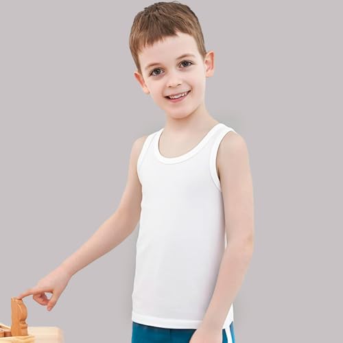 Image of Phedrew 6 Pcs Kids Soft Undershirt Tank Tops Cotton Undershirt Sleeveless Shirts for Girls Boys Unisex