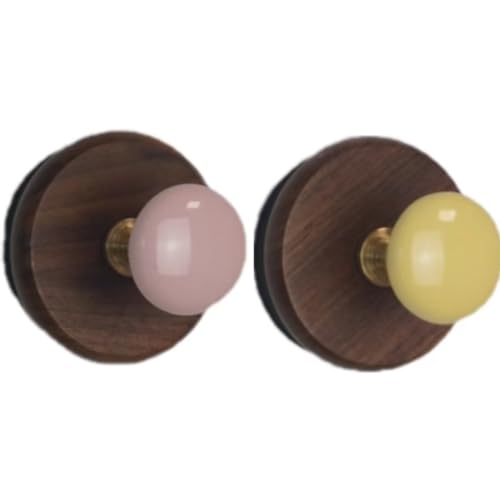 2 Pcs Colorful Magnetic Hooks Heavy Duty Magnet Hook Strong Neodymium Magnetic Coat Hooks Magnetic Hanger for Refrigerator, Metal Door, Locker for Hanging Towel, Coat, Bag, Umbrella (Pink+Yellow)