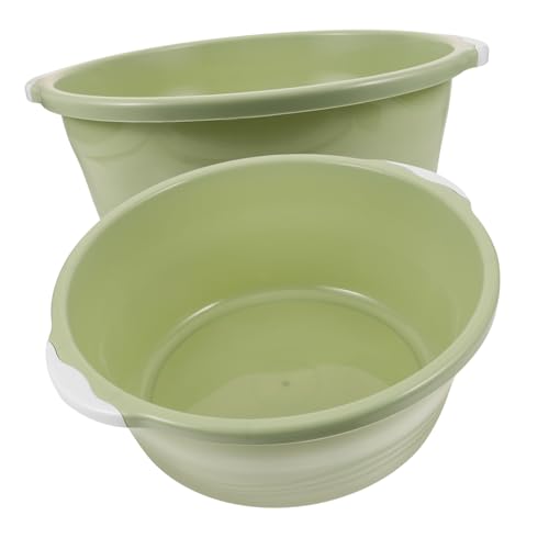 Didiseaon 2 Lavabos De Plástico Lavabos Para Pies Cubos Lavabos De Lavabos Redondos Lavabos Lavabos Lavabos Domésticos Cubos Para Baño De Pies Color Verde