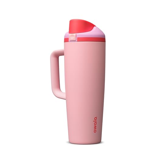 Image of Owala FreeSip Tumbler Stainless Steel Water Bottle 30 oz Angel Food Cake