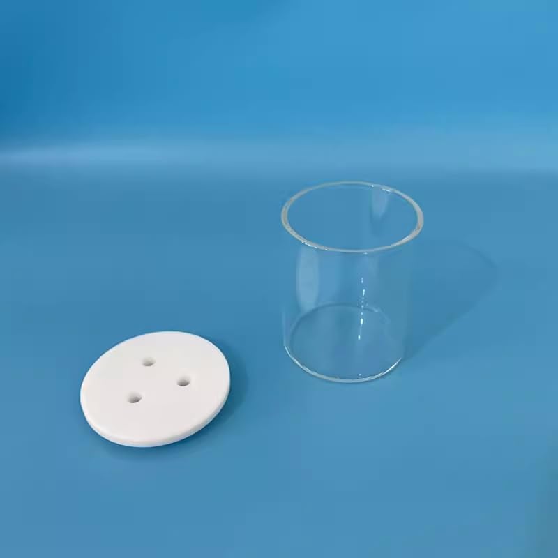 1pc Unsealed Laboratory Electrolytic Cell for Electrochemical Experiments - Redox Reactor with PTFE Cover and Glass Body(30ml (D34x41mm))