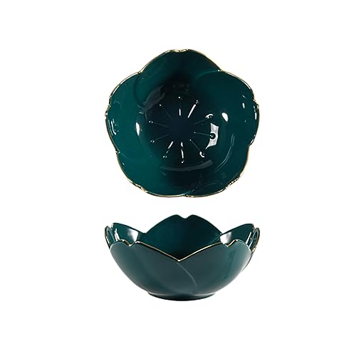 GRADENEVE 2 Piezas plato de condimento plato de dulces tazones de salsa fuente para hornear lasaña placa de acuarela decoración de bandeja escalonada tazón de vinagre plato de salsa Green