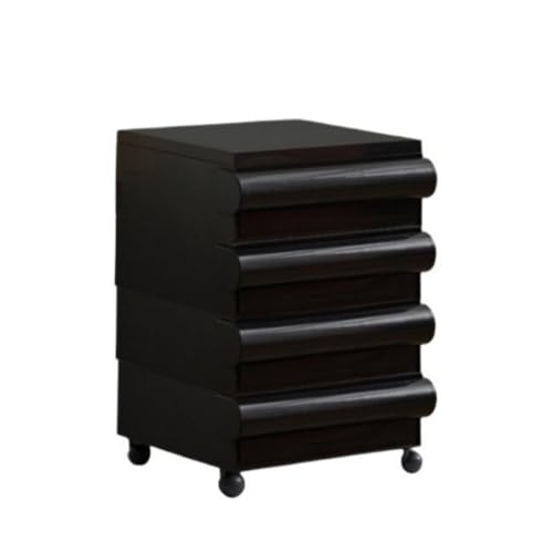 HJYBFA - Archivador Modular con Ruedas y rotación de 360°, Ideal para el hogar y la Oficina, Mesa Auxiliar móvil Multicapa para Dormitorio y Oficina (Negro, 44 x 45,5 x 64 cm)