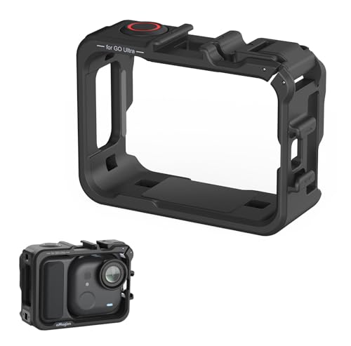 SHEAWA for Insta360 GO Ultra �t���[�� �g���}�E���g�A�_�v�^�[ �R�[���h�V���[�t �N�C�b�N�����[�X�}�E���g�̑����Ɋ����� �u���P�b�g �ی�P�[�X ��� �y�� �A�N�Z�T���[ (�u���b�N)