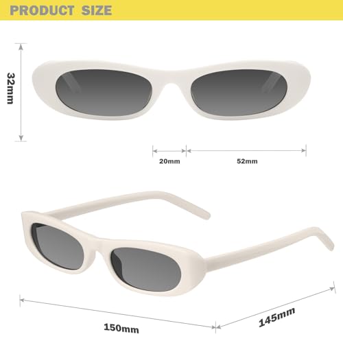 Image of mosanana Small Cat Eye Sunglasses for Women Y2k Retro Oval Narrow Cool Sun Glasses Shades MS52357