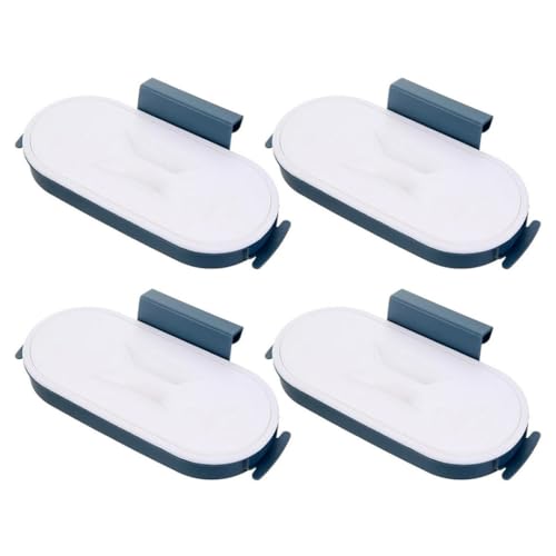 Hilai Supporto per Sacco della Spazzatura Supporto per Sacco della Spazzatura Staffa per Appendere Cestino per rifiuti Organizzatore per Porta dell'Armadio Cucina Blu Scuro 4 Pezzi