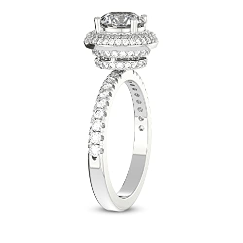 3 Carat | Igi Certified Emerald Shape Lab Grown Diamond Engagement Ring For Women | 14K Or 18K In White, Yellow Or Rose Gold | Lab Created Amarya Secret Double Halo Diamond Engagement Ring | Fg-Vs1-Vs2 Quality Friendly Diamonds Engagement Ring #TOP4