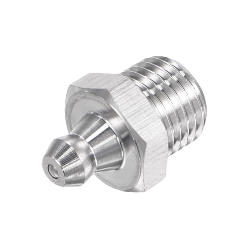 Image of uxcell 6Pcs Metric Stainless Steel Straight Grease Fitting M12 x 1.25mm Thread Hydraulic Grease Fitting Accessories