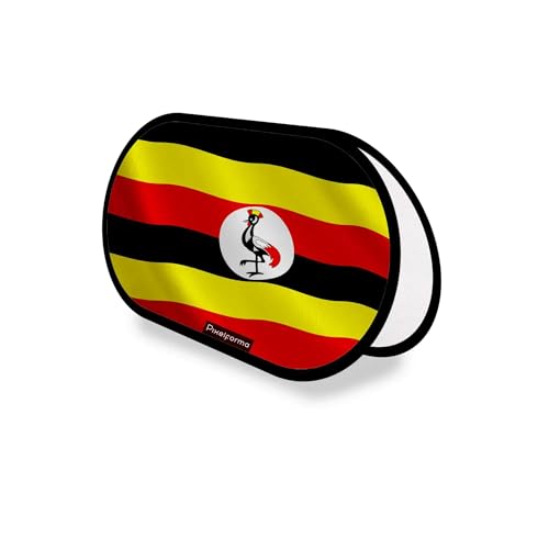 Drapeau Ouganda Ovale 70x120cm en Polyester Identifiez Votre Support Publicitaire
