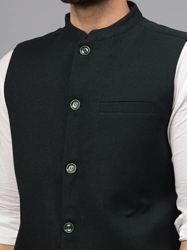 Image of LATEST CHIKAN Men's Traditional Tweed Cotton Checkred Premium Nehru Jacket /Waistcoat