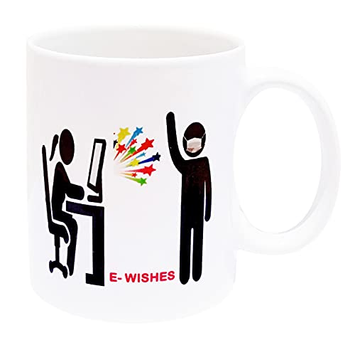 Purpledip Bhai Dooj Rakhi Hamper: E-Wishes Ceramic Mug, 2 Designer Rakhi & Roli Chawal (rakhi64a), Multicolor, 250 ml - Image 2
