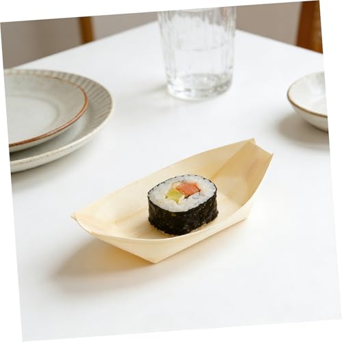 Platos desechables para sushi de madera Cabilock 6 pulgadas x100 miniatura 4