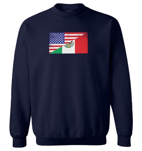 Haase Unlimited Mexican American Flag - Heritage Pride Toddler Fleece Crewneck Sweater