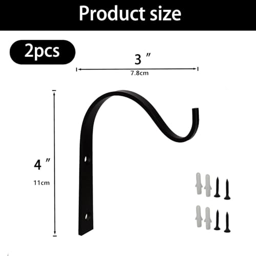 Durable Wrought Iron Hanging Basket Hooks