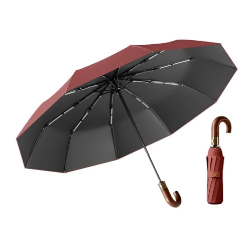 Parapluie automatique résistant au vent avec poignée en J pour femmes