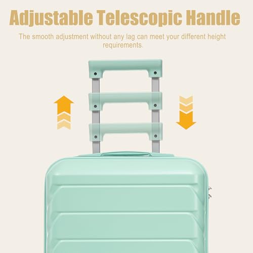 Image of 20 Inch ABS Hard Shell Travel Checked Luggage With Combination Lock, Blue