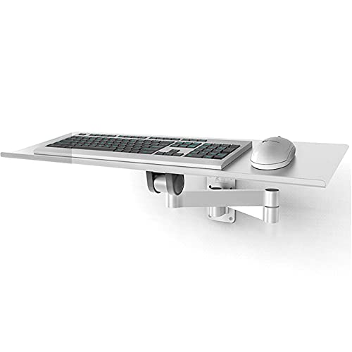 Bandeja ajustable para teclado montada en la pared con soporte de teles, solución de ahorro de espacio para integración de mouse y teclado