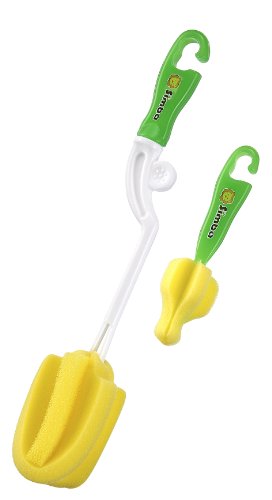 Image of Simba Rotary Sponge Bottle Brush w/Nipple Brush (Green)