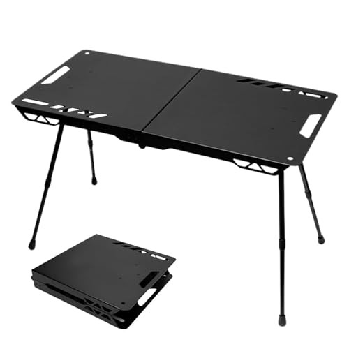 Mesa plegable de camping – Mesa de altura ajustable al aire libre para cocinar, picnic, viajes, senderismo, barbacoa, playa, viaje por carretera, interior, patio, jardín y cocina