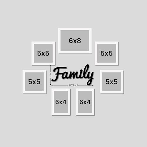 Image of Family Photo Frame Set of 7 for Wall Decor, Wooden Finish Collage Picture Frames for Living Room, Bedroom, Multi-Size Wall Hanging Gallery Frame Set, (4 Sets 4x6, 2 Set 6x4, 1 Set 6x8 Inch)