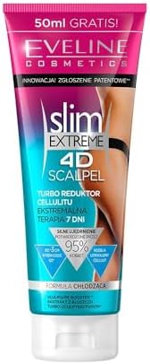 Eveline Cosmetics, Slim Extreme 4D Scalpel Turbo Cellulite Reducer Reduces Fat Layer Extreme Therapy 7 Days Natural 250 ml