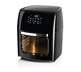 GOURMETmaxx Freidora de aire caliente digital XL de 12 litros, preparación especialmente baja en grasa y suave, 9 programas, función de temporizador para cocción precisa y apagado automático [negro]