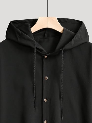 Image of Noble Monk Men's Relax Fit Hooded Shirt || Casual Wear for Men || Full Sleeve Shirts || Stylish Shirt for Men