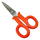  Tijera electricista acero inoxidable, tijera aislante multiuso (140) mm marca kmt tools ergonómica de color naranja