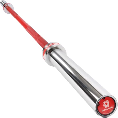 RICHUANG Barra olímpica de 7 pies, barra de levantamiento de pesas de 28 mm, 45 libras - 500/700/1000 libras de capacidad con mangas giratorias suaves, barra olímpica para placas olímpicas de 2