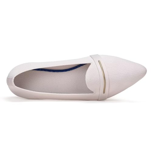 Image of Frank Mully Women's Casual Loafer Flats Slip On Loafer Shoes Comfortable Knit Flat Shoes Classics Pointy Toe Loafer Flats,for Work,Travel