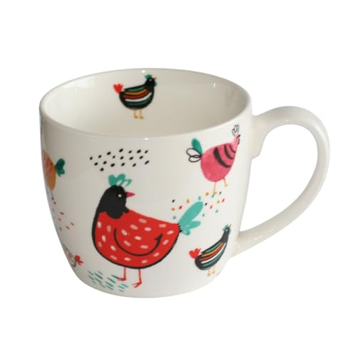 Tabac du Bassigny Mug en Grès Poppy 380ml - Design Poules Colorées et Ludiques | Tasse à Café Originale, Compatible Lave-Vaisselle & Micro-Ondes